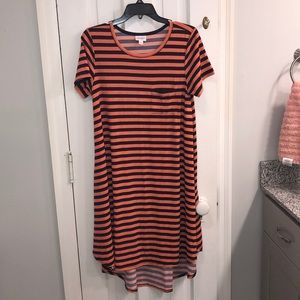 Lularoe navy and peach stripes